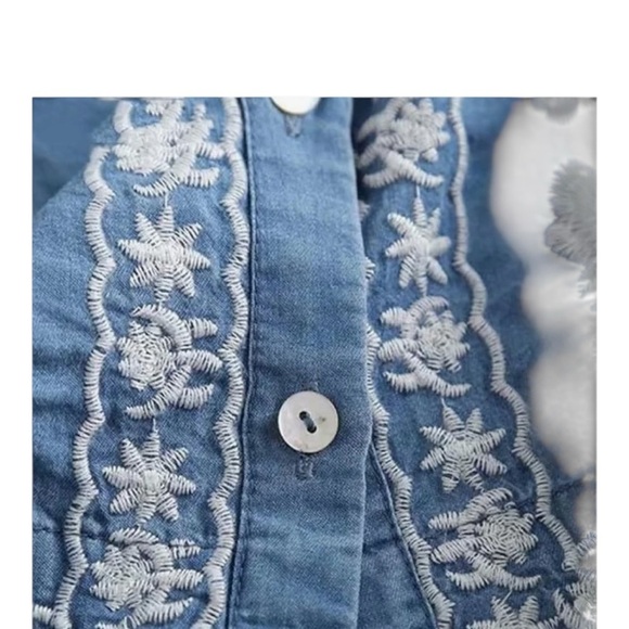 Bohemian Blue Embroidered Long Sleeve Top Jacket M - Picture 6 of 8